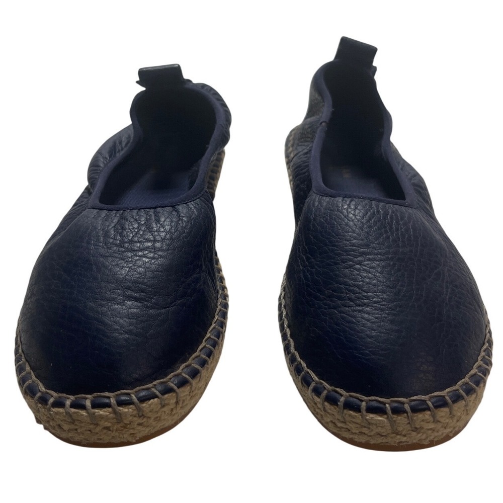Cole Haan Pinch Weekender Navy Pebbled Leather Espadrille Flats W14365 Womens 7B